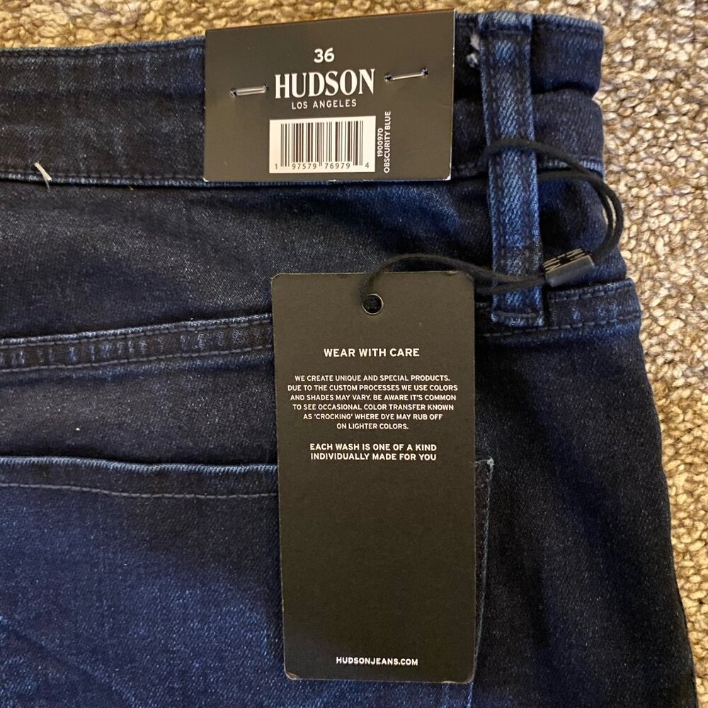 NWT Hudson Los Angeles Women's Straight Leg Stretch Jean Dark Blue Size 16/36 - Picture 4 of 6